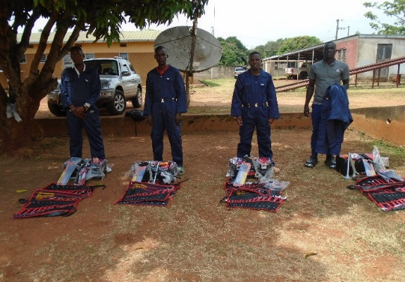 The above photo show student who completed a course of motor vehicle mechanics received their tools for the start-up